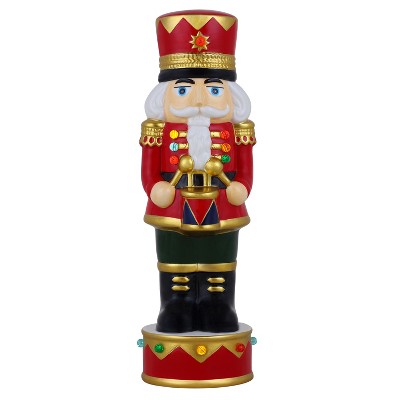 Mr. Christmas Festive Ceramic LED Nutcracker With Drum Christmas Decoration - 12"