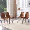 Dolonm Set of 4 Fabric & Metal Spoon Chairs - Minimalist Scandinavian Style, 15.5x16.3x34.5 Inches - 3 of 4
