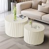 Set of 2, Wave Stripe Nesting Coffee Table Set for Living Room, Bedroom 4M - ModernLuxe - 2 of 4