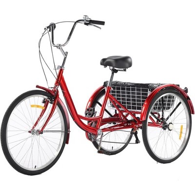3 Wheel Bikes for Adults, 7 Speed Tricycles for Adults，Large Rear Basket and Bag