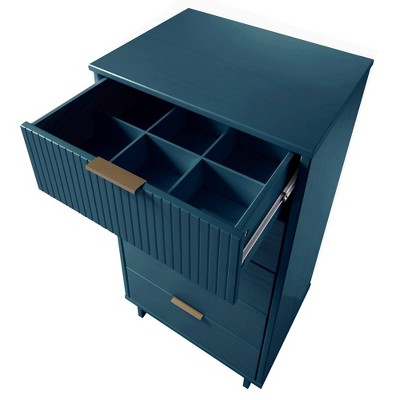 Midnight Blue Vertical 5-Drawer Dresser with Soft Close