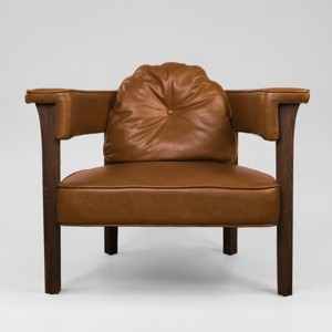 Art Leon Leather Chair with Ash Wood Frame - 1 of 4