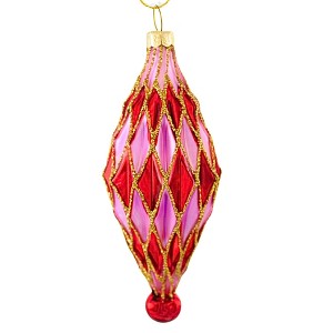 Cody Foster 4.5 Inch Midcentury Diamonds Small Christmas Tree Ornament , Christmas Decor Waffle Honeycomb Drop (1PC) - 1 of 4