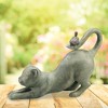 SPI Home Crouching Cat with Bird – Handcrafted Cast Aluminum Animal Sculpture, 10" Playful Cat Figurine for Garden, Shelf, or Entry Decor - 3 of 3