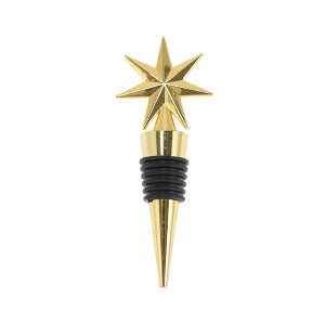 Unique Bargains Textured Christmas Tree Bottle Stopper Zinc Alloy TPR Gold Tone Black 1 Pc - 1 of 3