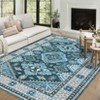 Washable Vintage Chenille Floral Print Farmhouse Area Rugs for Home Office - 3 of 4
