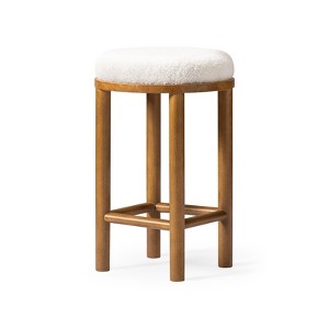 Maven Lane Clara Backless Boucle Fabric Counter Height Bar Stool, Aged Natural - 1 of 4