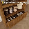 71" Tall Arched Storage Cabinet, 6 Tiers Arch Wooden Pantry Cabinet with Drawer, Adjustable Shelves, Open Display Shelves - 4 of 4