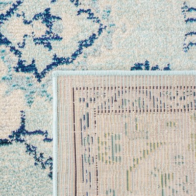 Ivory Medallion 6'7" Square Non-Slip Synthetic Area Rug