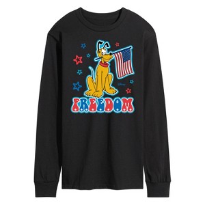 Men's - Disney - Pluto USA Flag Long Sleeve Graphic T-Shirt - 1 of 4