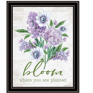 HomeRoots Bloom Where You Are Planted Black Framed Print Wall Art - 1 of 3