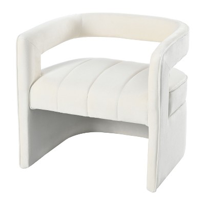 NicBex Velvet Accent Chair,Fully Upholstered Living Room Chairs with Curved Backrest,Modern Comfy Armchair,Accent Chairs for Living Room