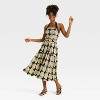 Women's Tiered Midi A-Line Skirt - A New Day™ Black/Cream Seashell - 3 of 3