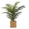 Monarch Specialties Artificial Plant Tall Palm Indoor Faux Fake Table Floor Greenery Potted Real Touch Decorative Green Leaves Beige Woven Basket - 2 of 4