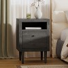 Gulches Mid-Century Gray 2-Drawer Nightstand - Splayed Leg Design with Open Shelf - 4 of 4