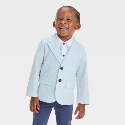 Toddler Boys' Striped Chambray Blazer - Cat & Jack™ Soft Blue