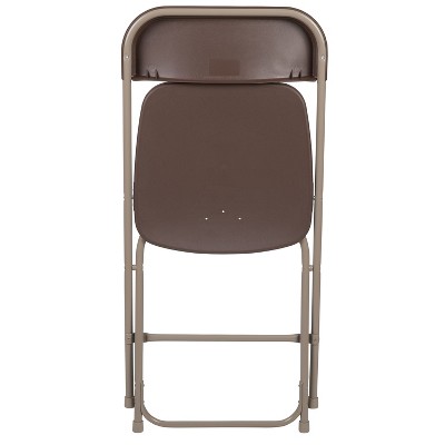 Hercules Series 650LB Capacity Brown Plastic Folding Chair - 2 Pack