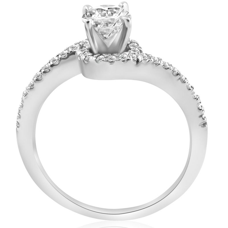 Pompeii3 5/8ct Diamond Curve Pave Engagement Ring 14k White Gold, 3 of 5