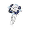 Ross-Simons 1.78 ct. t.w. White and Blue Topaz and .80 ct. t.w. Sapphire Ring in Sterling Silver - 3 of 4