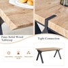 5/7-Piece Dining Set with Wood-Textured Dining Table with A-Frame Legs and 4 Linen-Cotton Chairs, Black+Natural+Gray/Brown-ModernLuxe - 3 of 4