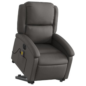 vidaXL Stand up Recliner Chair Power Lift Reclining Armchair Real Leather - 1 of 4