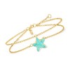 Ross-Simons Italian Light-Blue Glass Starfish Anklet in 18kt Gold Over Sterling Size 9 - 3 of 4