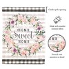 Magnolia Garden Home Sweet Home Floral Wreath Checked Plaid 30 x 44 Inch Polyester Garden Flag - 2 of 2