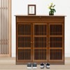 YIYIBYUS Bamboo 3 Tier Shoe Storage Cabinet with 1 Drawer & Shutter Door for Entryway - 2 of 4