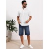 INSPIRE CHIC Men's Casual Henley Band Collar Short Sleeve Summer Linen Shirts - 2 of 4
