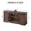 TV Stand for Televisions Up to 65 Inches, Entertainment Center Console Table with Storage Cabinets and Two Barn Doors, Mid Century Modern - 3 of 4