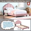 PAGED Bed Frame with LED Lights, Modern Upholstered Princess Bed with Crown Headboard and 2 Drawers, Easy Assembly - 4 of 4