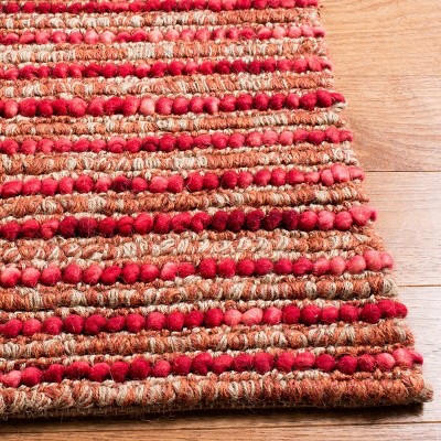 Hand-Knotted Red and Multicolor Wool Rectangular Area Rug, 8' x 10'