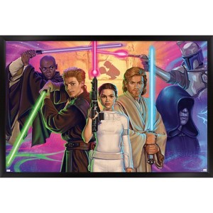Trends International Star Wars: Attack of the Clones By Monica M. Magaña Framed Wall Poster Prints - 1 of 4