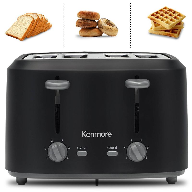 Kenmore 4-Slice Toaster with Dual Controls - Matte Black, 4 of 6