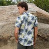Campus Sutra Men Men's Navy Blue & Powder White Smudged Botanical Shirt - 4 of 4