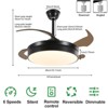 YIYIBYUS 42 in LED Black Modern Ceiling Fan With 4 Retractable Blades, 6 Speeds - 4 of 4