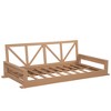 VisioGear Wood Patio Swing Bed Modern Porch Swing Hanging Bed Frame with Hemp Ropes for Garden, Backyard, Natural, 85.4"*41.5"*27.9" - 4 of 4