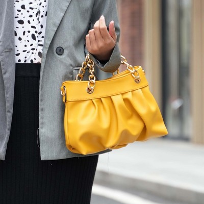 MKF Collection Shoulder Bag Ruched Chain Minimalist, Marvila | MKF Collection by Mia K - Cognac — фото 2