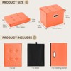 Aoibox Leather Storage Ottoman Foot Rest with Handles, Foldable Footstool for Living Room, Dorm, Entryway, Collapsible Bench Seat Organizer in Orange - 2 of 4
