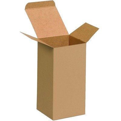 The Packaging Wholesalers 3" x 3" x 6" Reverse Tuck Folding Cartons Brown 250/Carton (RTS22) BSRTS22