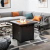 BAOURE 28-inch Black Square Propane Fire Pit Table, 50,000 BTU Outdoor Steel Fire Pit with Ventilated Tabletop - 3 of 4