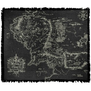 Lord Of The Rings Map Of Me Blanket 50"x60" Woven Tapestry - 1 of 4