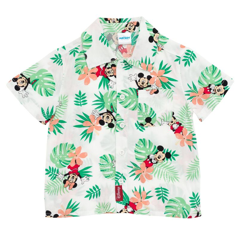 Disney Mickey Mouse Hawaiian Matching Family Hawaiian Button Down Shirt Little Kid to Big, 3 of 8