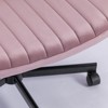 Dsvimoy Task and Office Chair Comfortable Cross Legged Desk Chair with Wheels for Office Use, Pink, 26"*22.5"*11" - 4 of 4