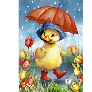 Briarwood Lane Spring Garden Flag 12x18 For Outdoor Rainy Day Duckling For Spring Garden Flag Flags For Outside - 1 of 4