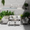 HAPPATIO 7 Pieces Outdoor Conversation Set with 1 Three-Seater Sofa, Loveseat, Coffee Table, 2 Swivel Chairs and Ottomans - 2 of 4