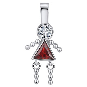 Baby Boy Birthstone Charm for Mom |Girl Birthday Kids for Family Tree Grandma Grandkids Necklace by Ginger Lyne CZ  Sterling Silver - 1 of 4