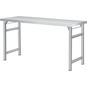 Stainless Steel Folding Work Table - 600LB Capacity, Portable Single Tier Prep Station for Kitchen, BBQ, Garage. Water & Heat Resistant. - 1 of 4