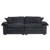 84" Chenille Sofa Small Sofa Loveseat Deep Seat Sofa Couch with 2 Throw Pillows & Memory Foam for Living Room Apartment Office Lounge-Black - 3 of 4