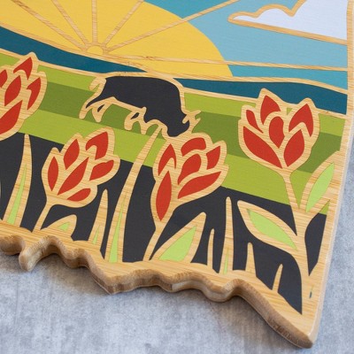 Multicolored Bamboo Oklahoma State Shaped Cutting Board